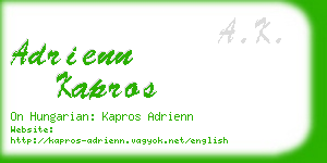 adrienn kapros business card